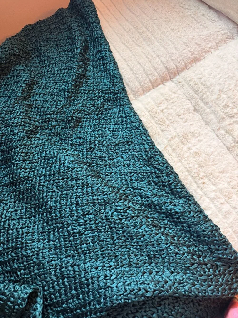 Ann Gish 100% Charmeuse SILK Ribbon Blanket Azure 10 Lbs